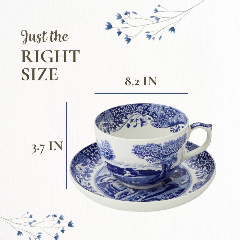 Spode Blue Italian Jumbo Cup and Saucer Set