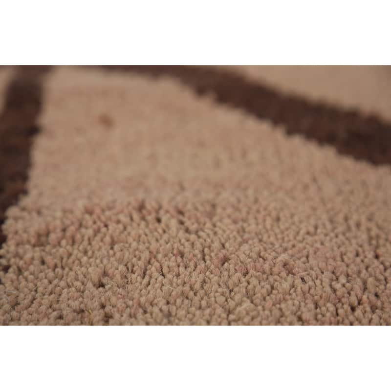 Hand Knotted Oriental 100% Wool Carpet Modern All-Over Beige & Ivories Moroccan Area Rug - 9' 10'' X 7' 11''