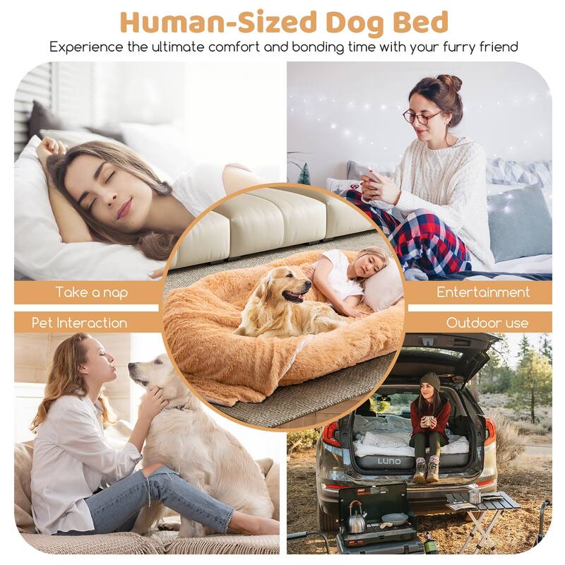 Gymax 68'' x 46'' x 10'' Human Dog Bed Orthopedic Dog Bed w/ Soft