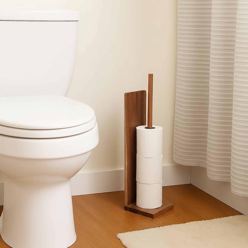 Acacia Freestanding Toilet Paper Holder - Brown - 5"L x 5"W x 19"H