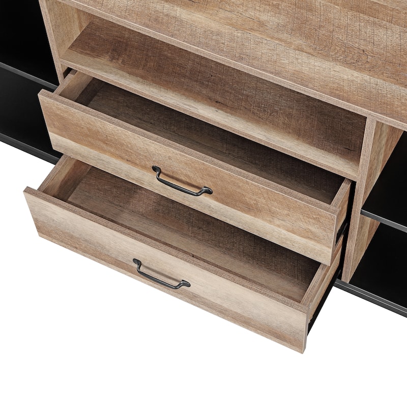 Ledel 55-inch Industrial TV Stand with Drawers and Shelves for TVs Up To 60"
