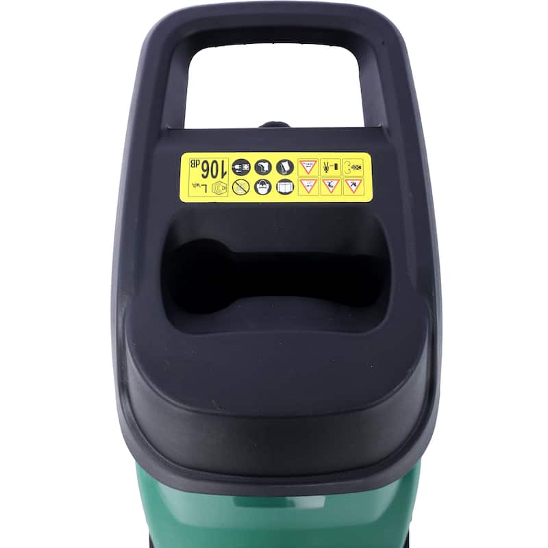 15Amp Electric Wood Chipper/Shredder with Wheels Electric Garden Shredder Portable Chipping Width Collection Bag