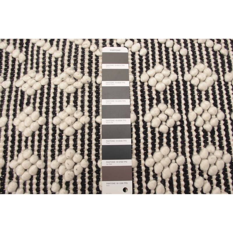 ECARPETGALLERY Braid weave Sienna Black Wool Rug - 5'0 x 8'1