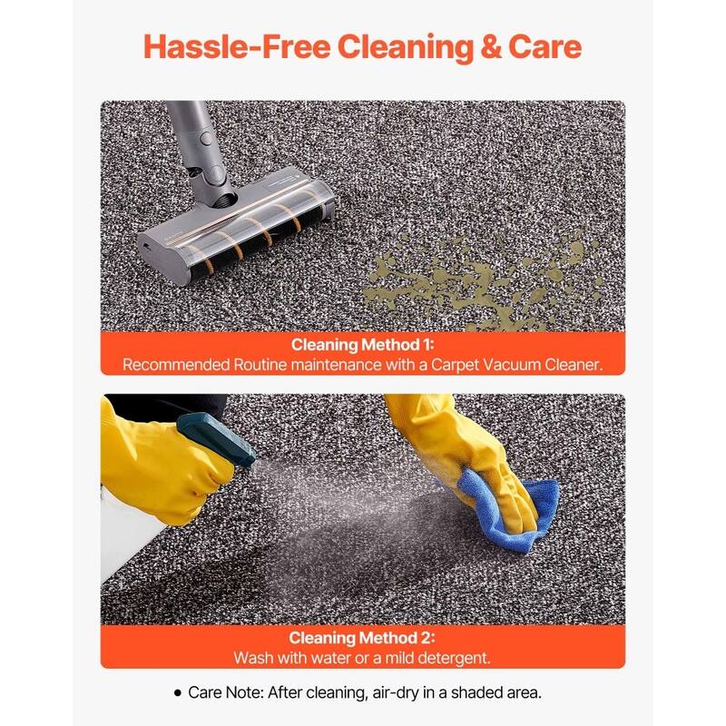 Grey Carpet Floor Mat 5x3 ft with Non-Slip Backing for Home and Commercial Use - 60 x 36 x 0.28 in