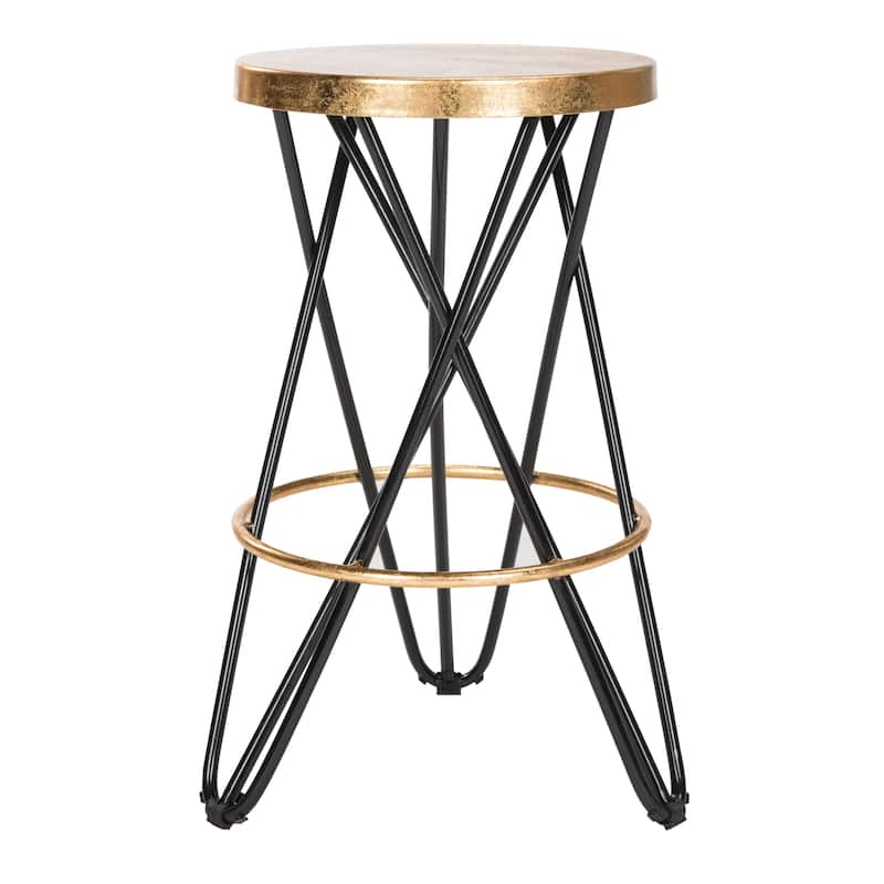 SAFAVIEH Paulette Gold Leaf Counter Stool - 17" x 17" x 24" - 17Wx17Dx24H