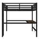 preview thumbnail 13 of 11, Metal Queen Size Loft Bed with Power Outlet and LED Lighted