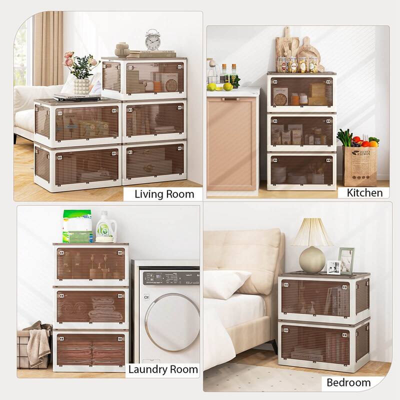 Costway 3/6 Pack Stackable Storage Bins with Lids 54 Gallon