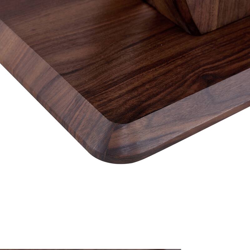 Roomfitters Walnut MDF Coffee Table with Dark Brown Texture, Rectangular Minimalist Side Table for Cozy Interiors, Walnut