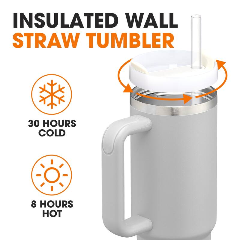 Cheer Collection Insulated Tumbler with Reusable Straw