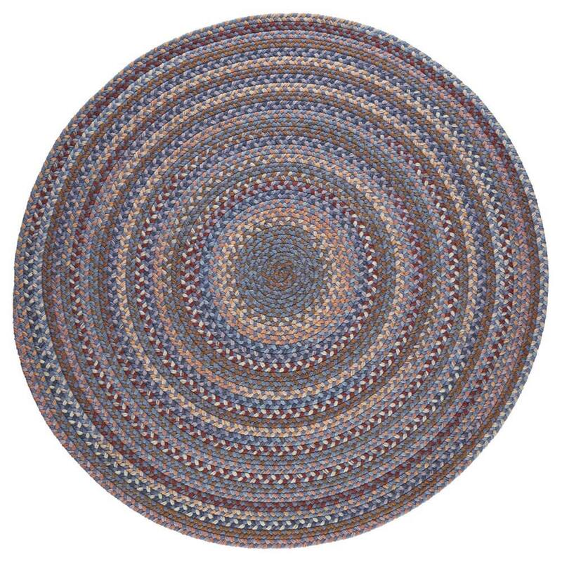 Rhody Rug Augusta Space-dye Wool Braided Rug - Blue Dragon - 4' x 4' Round