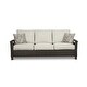 preview thumbnail 2 of 10, Paradise Trail Outdoor Sofa with Cushion - Handwoven Resin Wicker Frame - Medium Brown