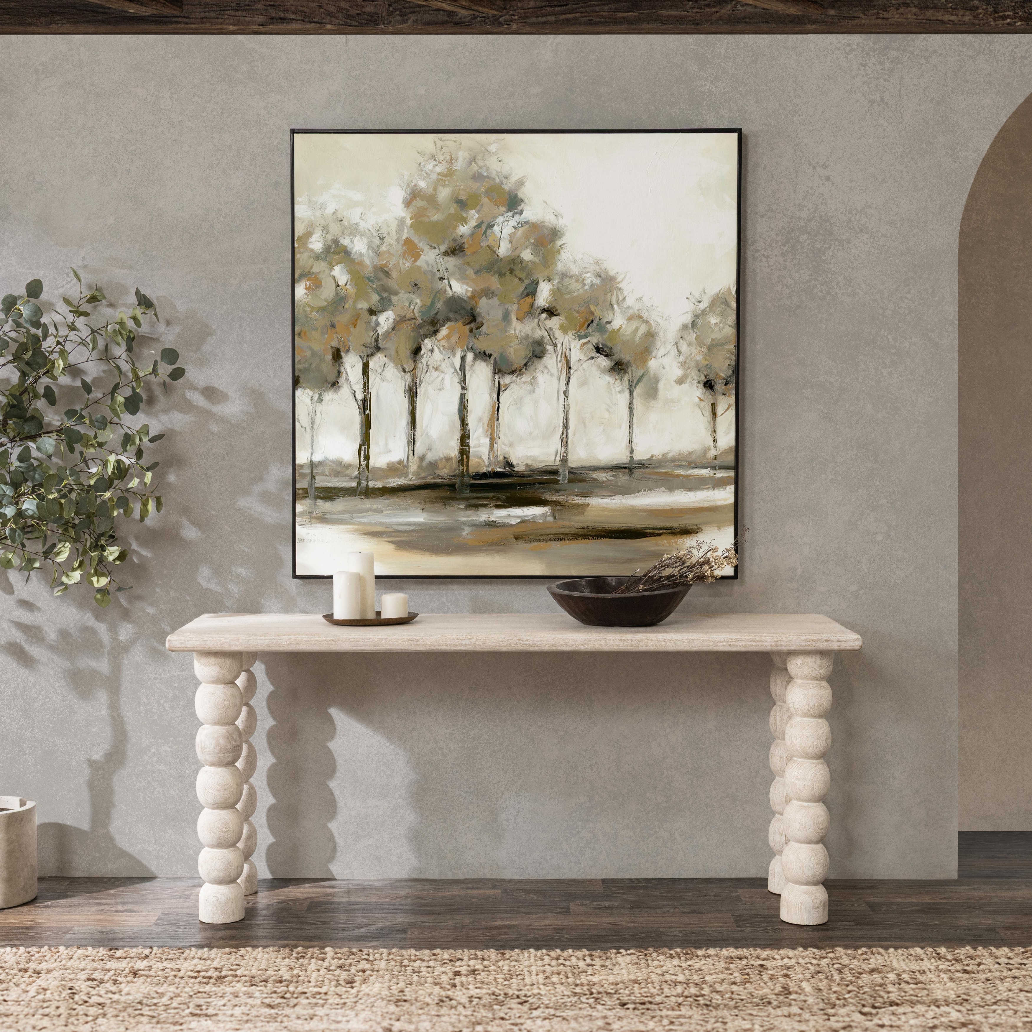 Classic Home Adir Solid Wood Console Table Cream