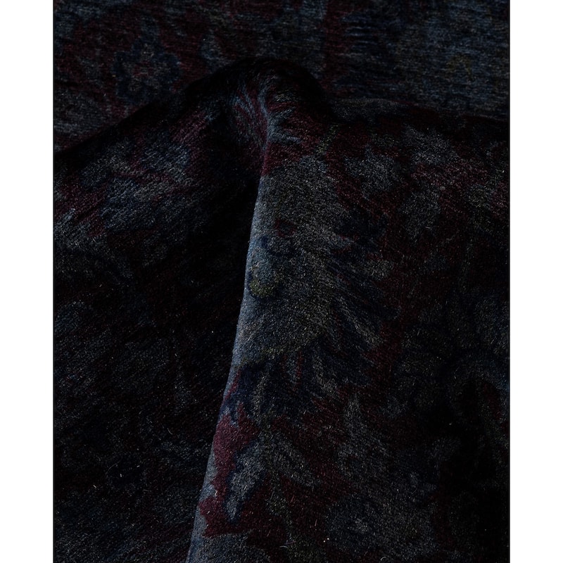 Overdyed One-of-a-Kind Hand-Knotted Area Rug - Black - 8' 1" x 8' 1"
