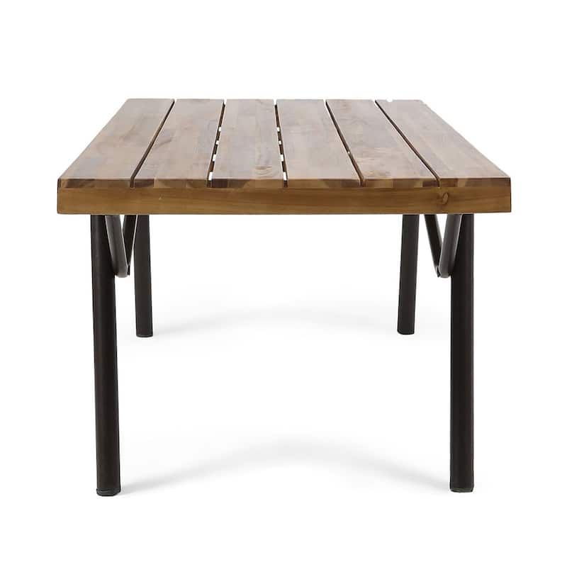 Outdoor Industrial Loveseat with Coffee Table Patio Furniture Set of 2 by Christopher Knight Home