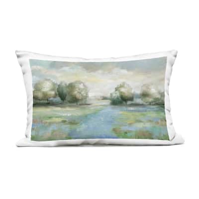 Stupell Abstract Rural Meadow Stream Printed Outdoor Throw Pillow Design by Nan