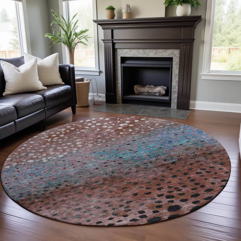 Premium Washable Super Soft Contemporary Ombre Mayfield Rug - Paprika - 8' x 8'