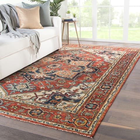 Revere Hand-Knotted Medallion Red/ Multicolor Area Rug