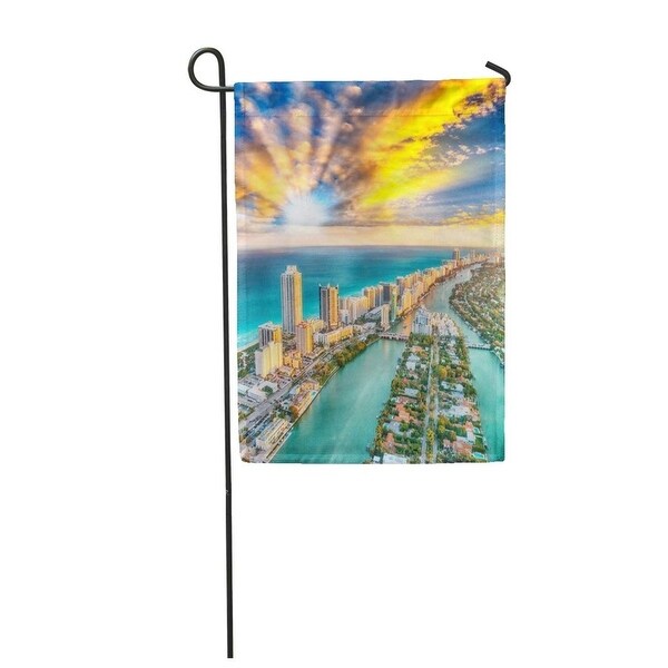 Shop Blue Landscape Aerial View Of Miami Beach Skyline ...