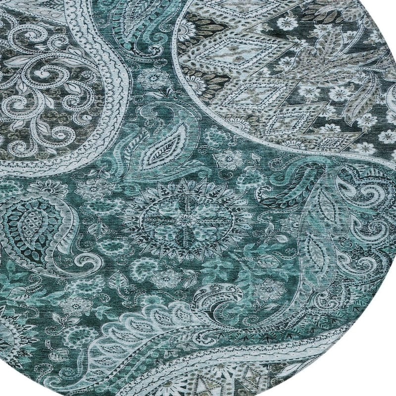 HomeRoots Floral Medallion Transitional Rectangle Outdoor Rug