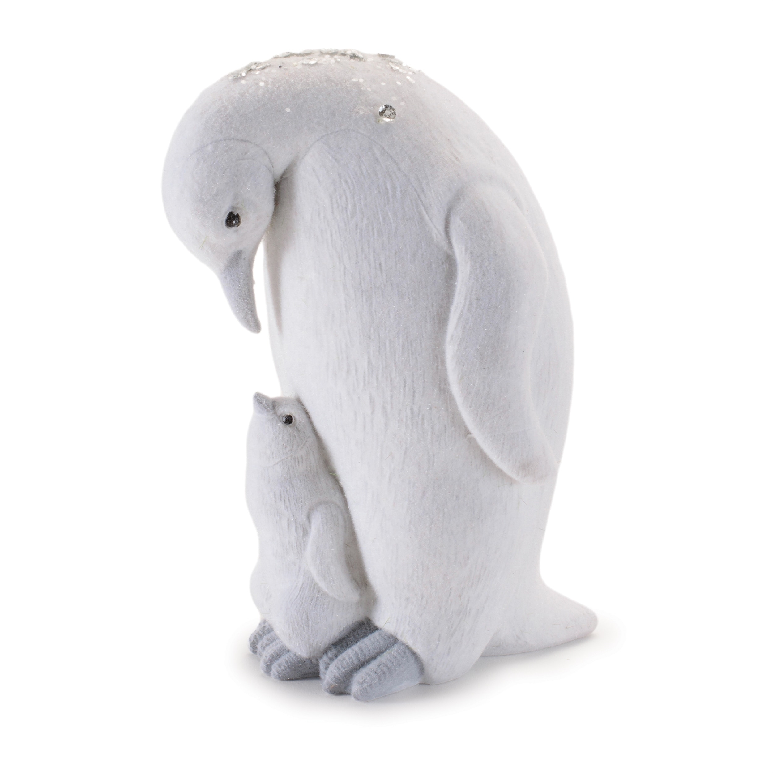 Penguin and Chick Figurines in White Finish (Set of 4)