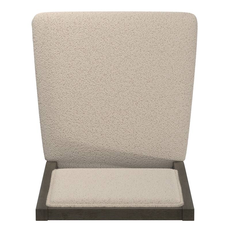 Harstad Wood Finish Cream Boucle Fabric Dining Chair (Set of 2) by iNSPIRE Q Modern