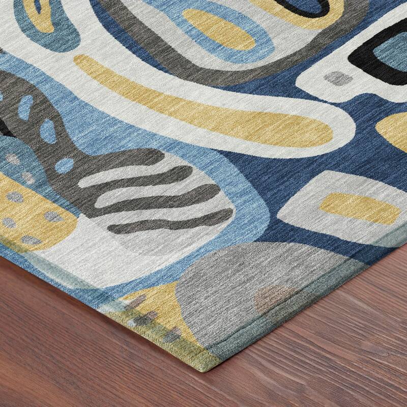 Machine Washable Indoor/ Outdoor Modern Picasy Chantille Rug
