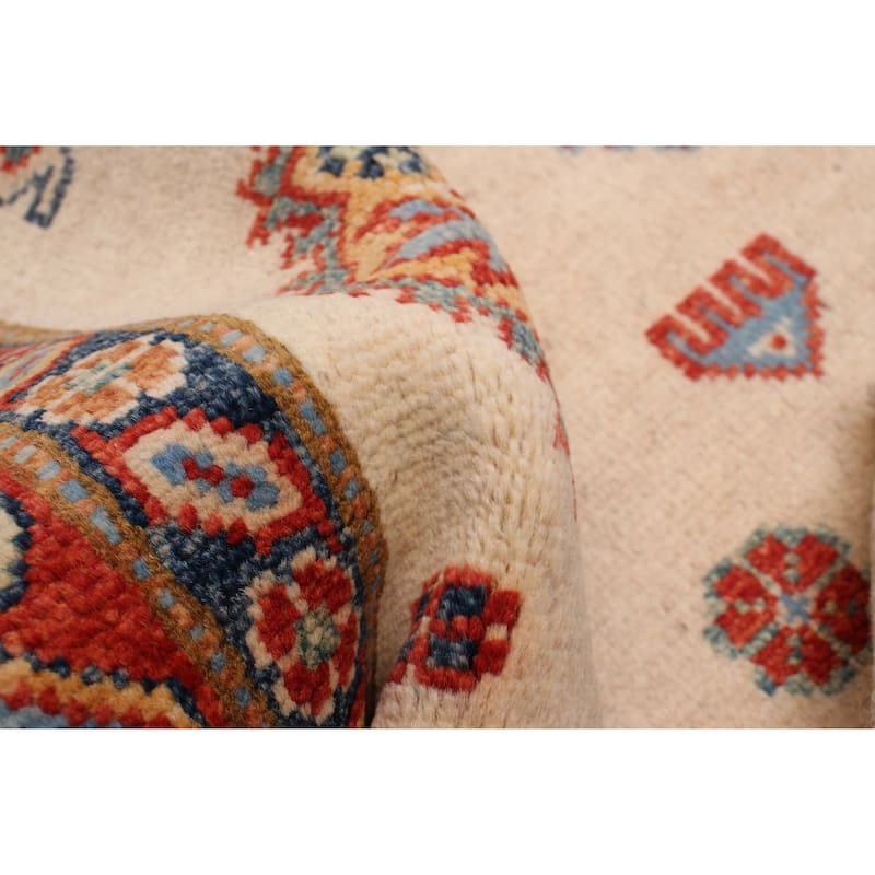 ECARPETGALLERY Hand-knotted Uzbek Ghazni Ivory Wool Rug - 3'11 x 5'9