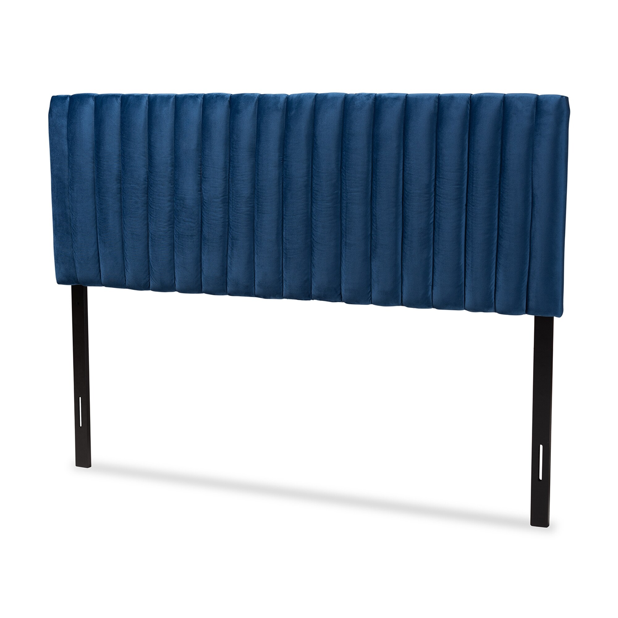 Emile Modern Contemporary Velvet Upholstered Wood Headboard Navy