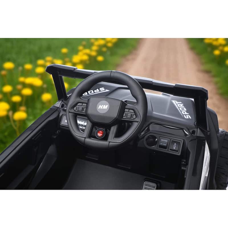 12V Kids Electric Ride On UTV Car with Remote Control, Battery Powered Toy Vehicle with Seat Belt & LED Lights, Ages 3-6