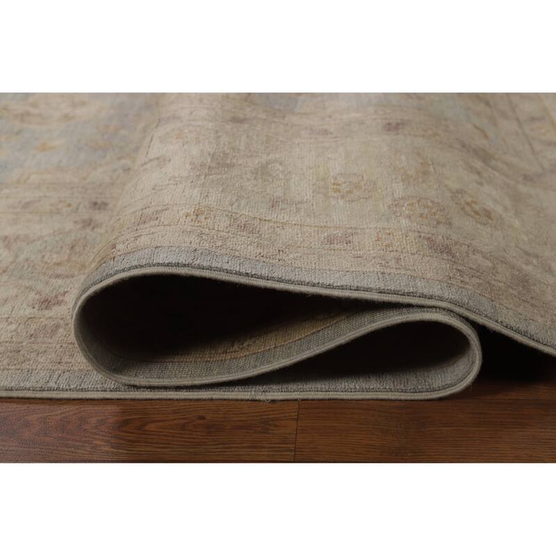 Vegetable Dye Oushak Turkish Area Rug Hand-Knotted Wool Carpet - 8'11" x 11'11"