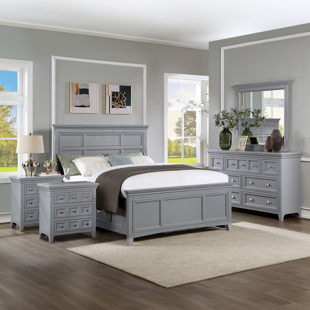 Furniture of America Saer 5-Piece Storage Platform Bedroom Set with USB Port