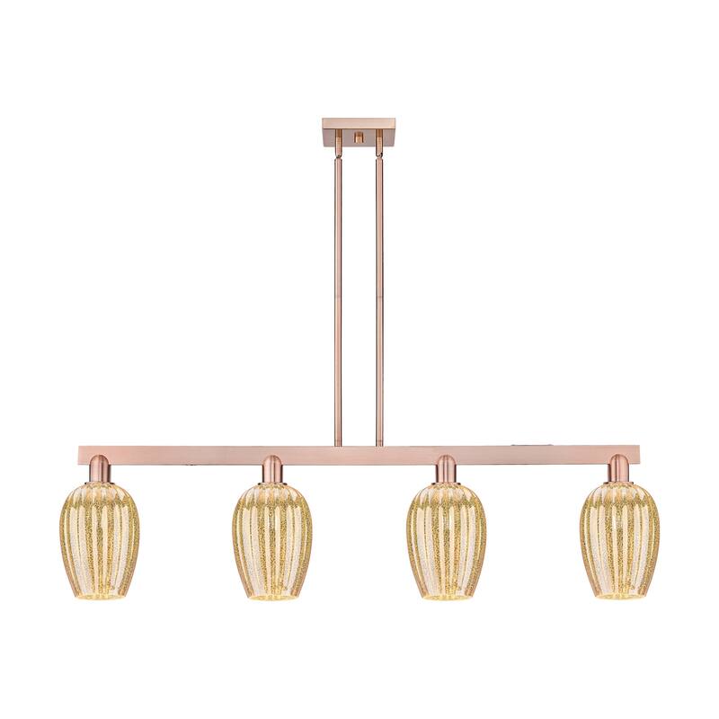 Innovations Lighting 716-4I-13-48 Preston Linear Flute Preston 4 Light - Antique Copper / Mercury