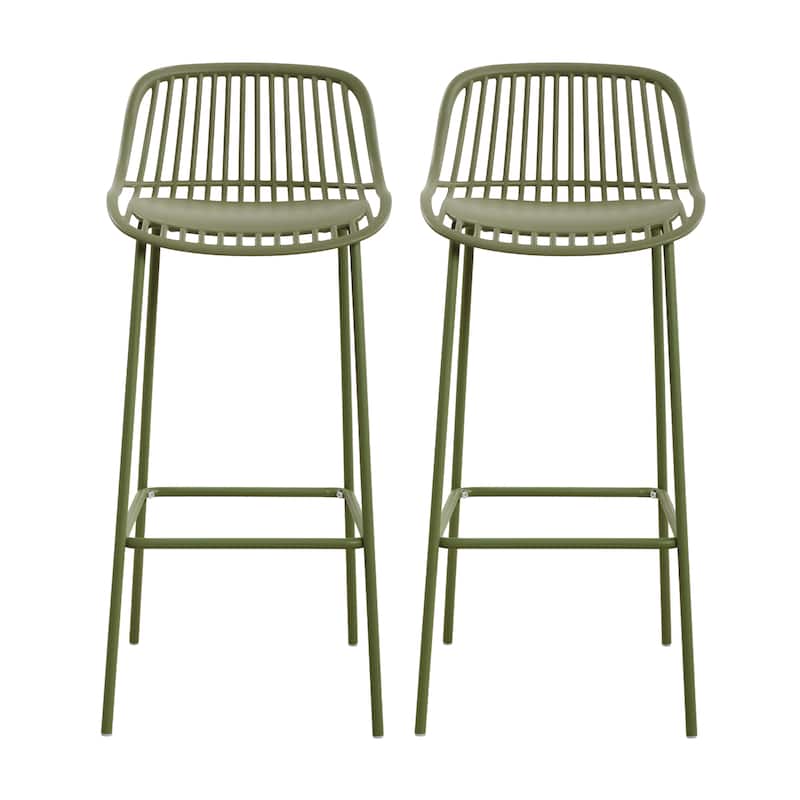 Christopher Knight Home - Benson Modern Outdoor Barstool with Weather-Resistant Design - Set of 2