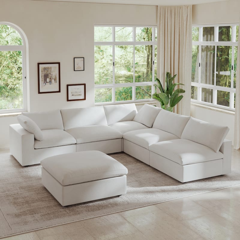 6 Piece Lager Down Filled Sectional Sofa Set