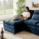 preview thumbnail 29 of 53, 113" Chenillle U Shaped Sectional Sofa with Toss Pillows