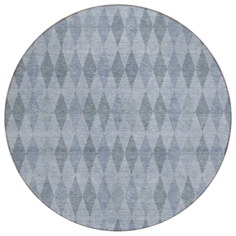 Machine Washable Indoor/ Outdoor Argyle Chantille Rug