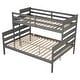 preview thumbnail 11 of 10, Grey Twin XL over Queen Bunk Bed with Detachable Design and Safety Features for Bedroom