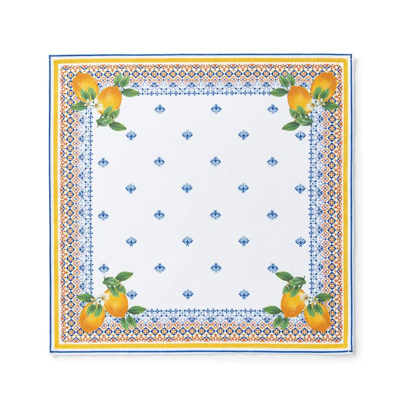 Capri Lemon Double Border Napkin Set of 4