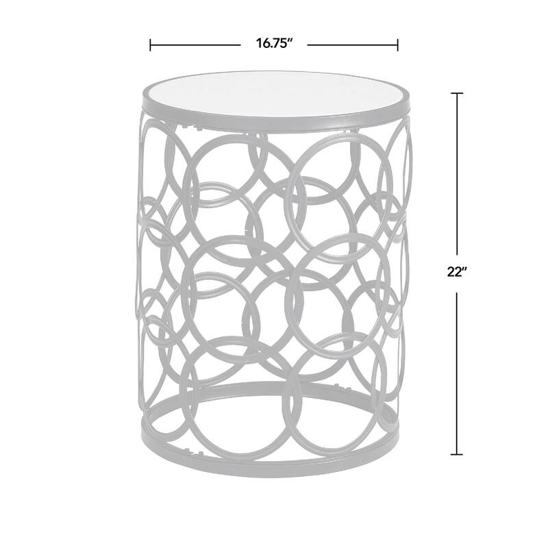 FirsTime & Co. Gilded Circles Table, Iron, 16.75 x 16.75 x 22 in, American Designed