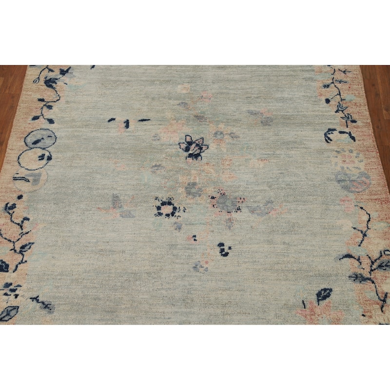 Art Deco Turkish Rug Vegetable Dye Hand-Knotted Wool Carpet - 5'0"x 7'0"