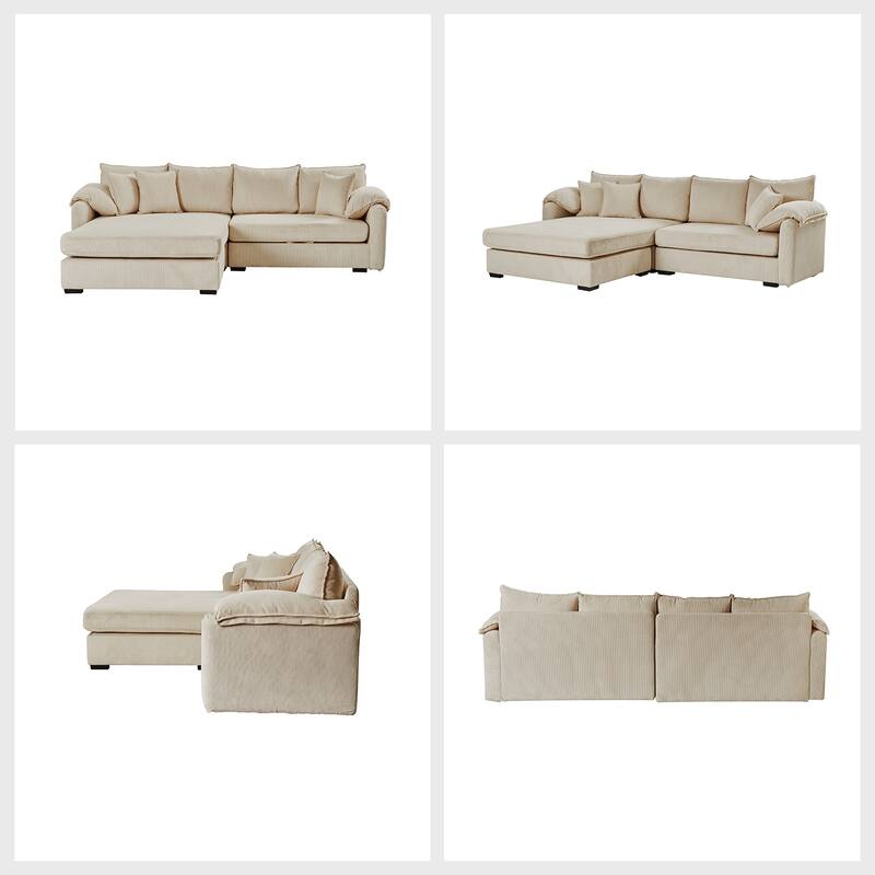 Cesare Modern 2-Piece Reversible Cushions Sectional with Storage by HULALA HOME