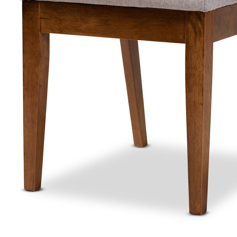 Suvi Modern and Contemporary Oak Wood Dining Set - Grey/Walnut Brown