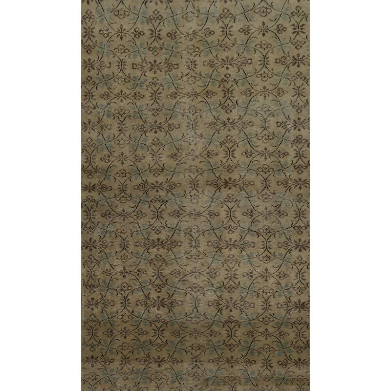 Hand Knotted Oriental 100% Wool Carpet Transitional Floral Yellow & Gold Anatolian Area Rug - 7' 6'' X 4' 10''