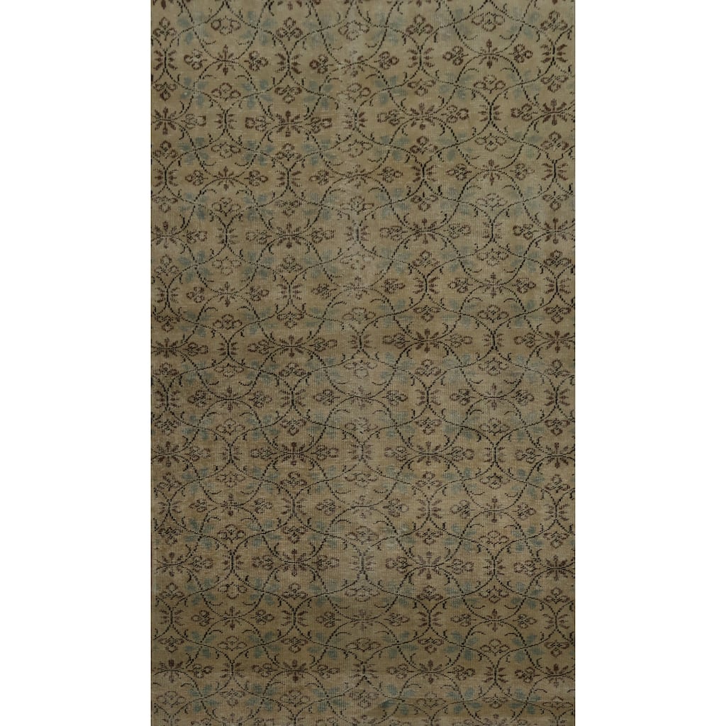 Hand Knotted Oriental 100% Wool Carpet Transitional Floral Yellow & Gold Anatolian Area Rug - 7' 6'' X 4' 10''
