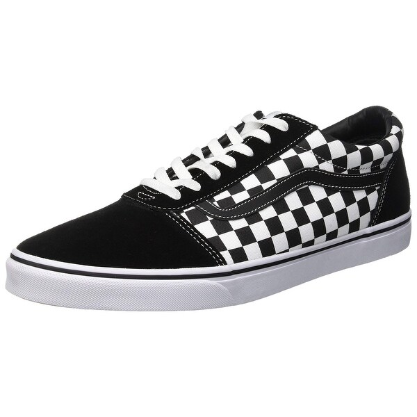 checkered vans with black stripe