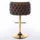 preview thumbnail 46 of 47, Modern PU Upholstered Bar Stools Set of 2, Adjustable Seat Height Swivel Bar Chair, Tufted Backrest Rivet Decorative Bar Stool