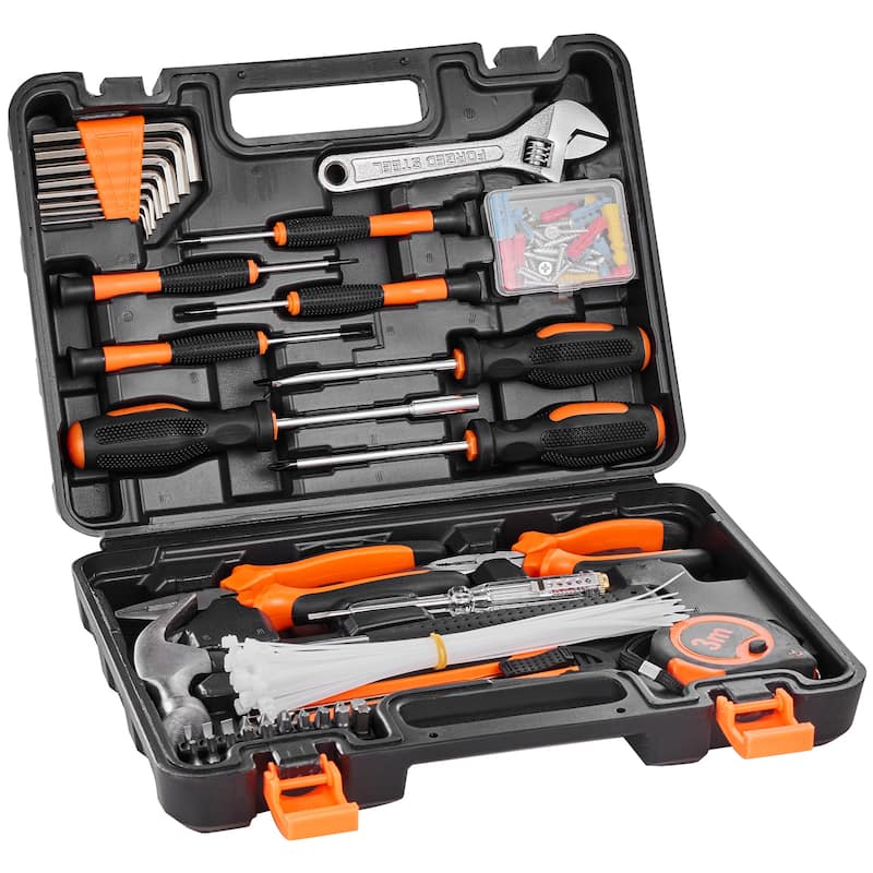 Tool Kit for Home Maintenance, DIY Projects, and Automotive Repair - Orange