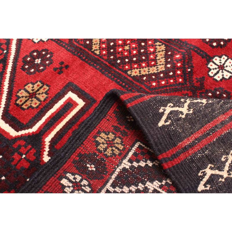 ECARPETGALLERY Hand-knotted Teimani Red Wool Rug - 3'2 x 5'1