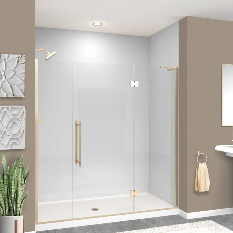 Transolid EHTF70287610C-BK Elizabeth 76" High x 70" Wide Hinged Semi - Champagne Bronze