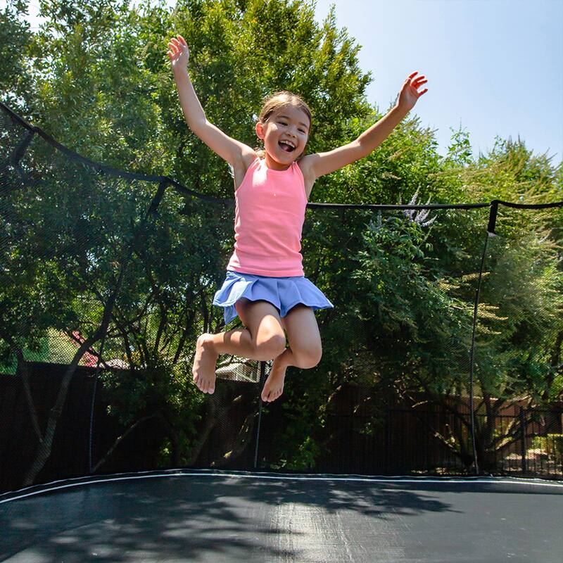 Springfree Trampoline Kids Outdoor Large Square 11 Ft Trampoline with Enclosure